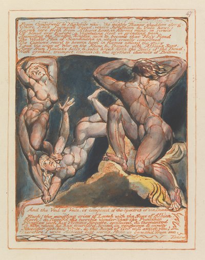 Jerusalem, Plate 47, From Camberwell to Highgate by William Blake